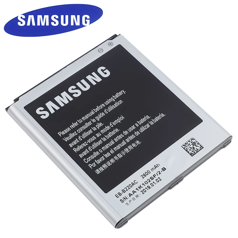 Оригинальная батарея samsung EB-B220AC 2600 мА-ч для samsung Galaxy Grand 2 G7102 G710 G7105 G7106 G7108 G7109 телефон Батарея