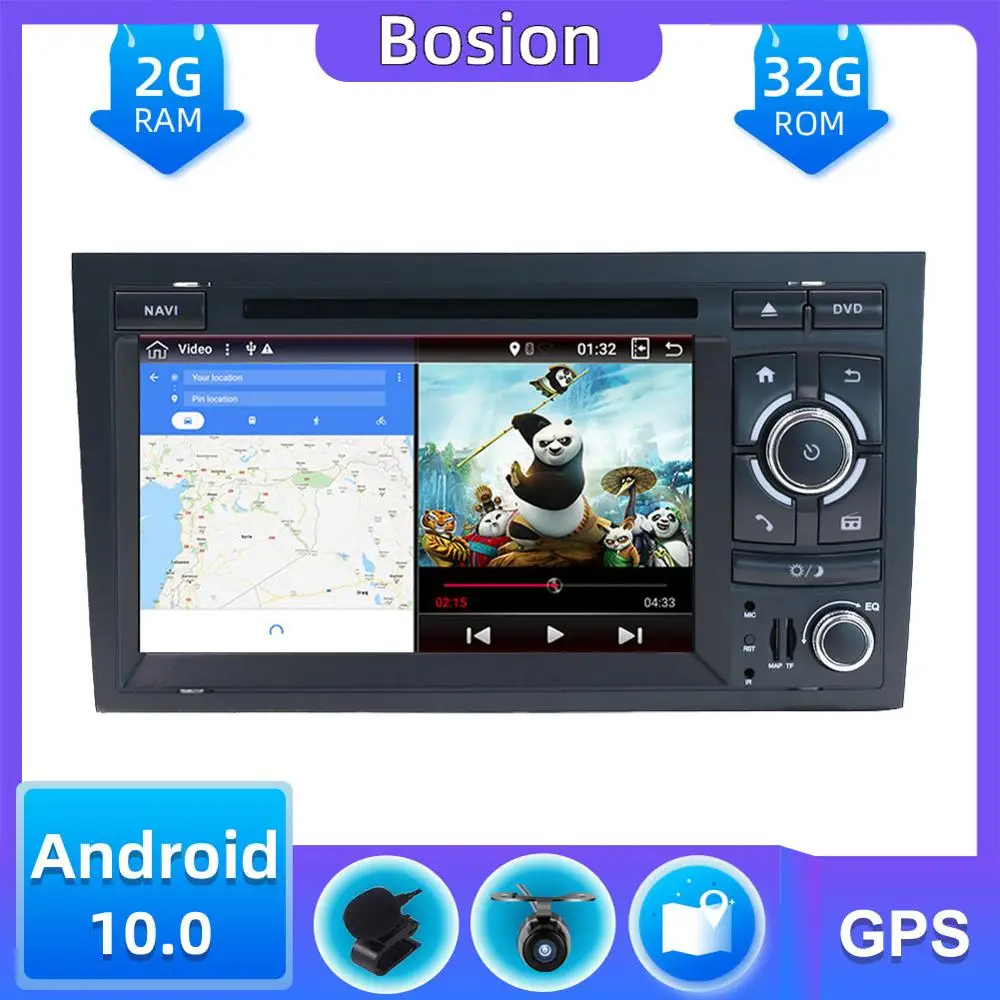 Автомобильный dvd плеер с gps Навигатором 2 din Android 10 для Audi A4 B6 B7 S4 RS4 SEAT 2003 2011Quad Core