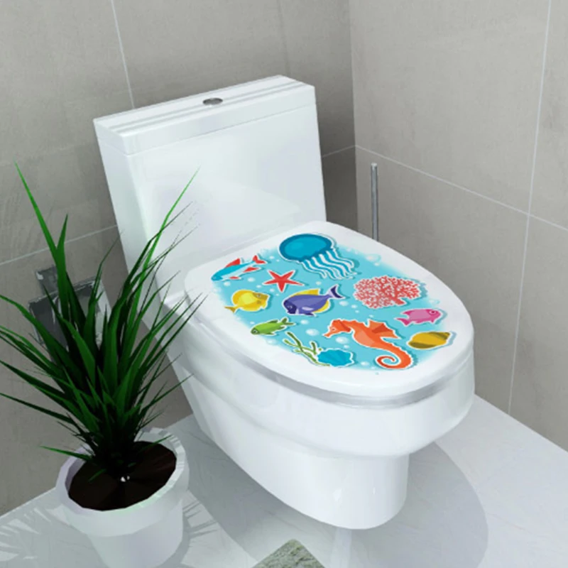 1PC 32*39cm Sticker WC Pedestal Pan Cover Toilet Stool Commode Home Decor Bathroon 3D Printed Flower View | Дом и сад