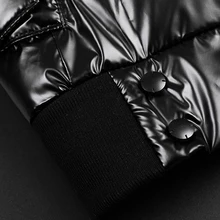 Новинка, модное зимнее пальто, мужское теплое толстое пальто, зимняя мужская теплая верхняя одежда, модное блестящее Мужское пальто на молнии из искусственной кожи