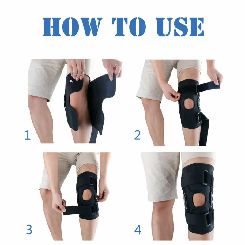 Adjustable Hinged Knee Patella Support Brace Sleeve Wrap Stabilizer Sports Knee Pad Support Jumpers Protector Tendonitis Relief