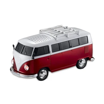 

Colorful Mini Bluetooth Speaker Car Shape Mini Bus Speaker Support Fm +U Disk Insert Card Mini Speaker Mp3 Player Red