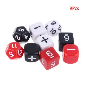 

9pcs/set Addition Subtraction Symbol Dice Beads Numbers Math Teaching Board Game