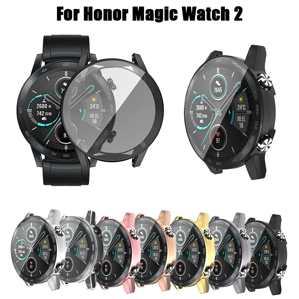 

Watch-case for Huawei Honor Magic watch 2 46mm TPU Full cover electroplating protective shell smart accessories Screen Cover