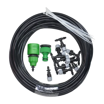 

10M Misting Irrigation System Kit Spray Head Automatic Watering Portable Garden Tool With Tee Connector Fog Nozzles Greenhouse