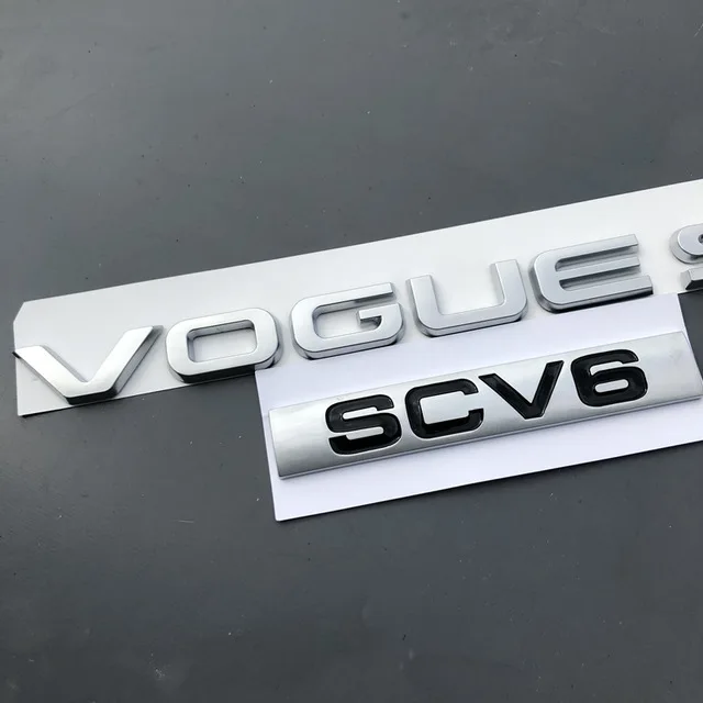 L SCV6 SDV8 эмблема с буквенным логотипом для Range Rover VOGUE VOGUESE Expression расширенная версия автомобиля Стайлинг боковой багажник значок стикер - Название цвета: silver VOGUESE SCV6