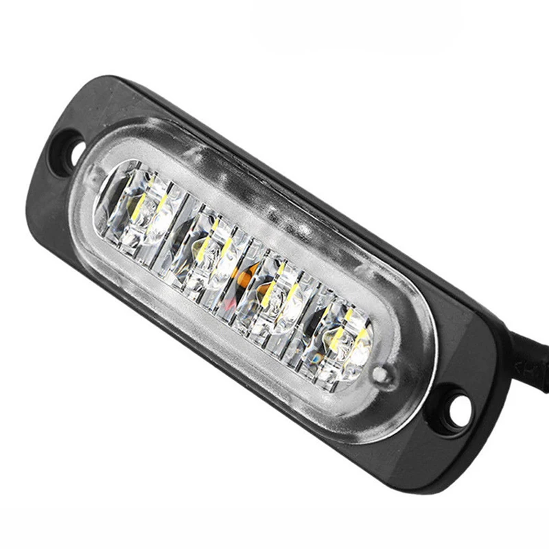 

4 LED Recovery Strobe Flashing Grille Light Bar Truck Beacon Lamp 12V-24V 6500K
