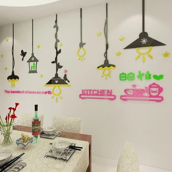 

Ceiling lamp acrylic 3D wall stickers living room background wall picture frame wall stickers bedroom bedside wall decoration