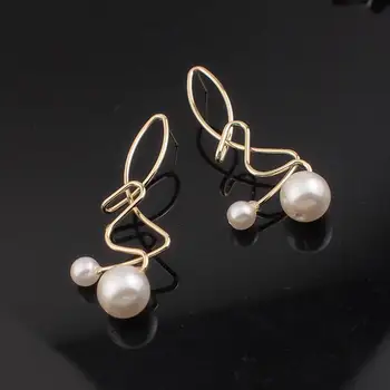 

Imitate Pearl Charm Stud Enamel For Women Jewelry Alloy Geometric Earrings Wholesale Hot sale Jewelry UKMOC