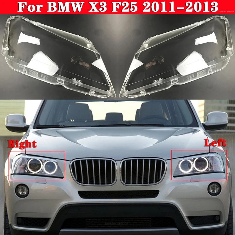 

Car Front Headlight Cover For BMW X4 X3 F25 2011-2013 Headlamp Lampshade Lampcover Head Lamp light Covers glass Lens Shell Caps