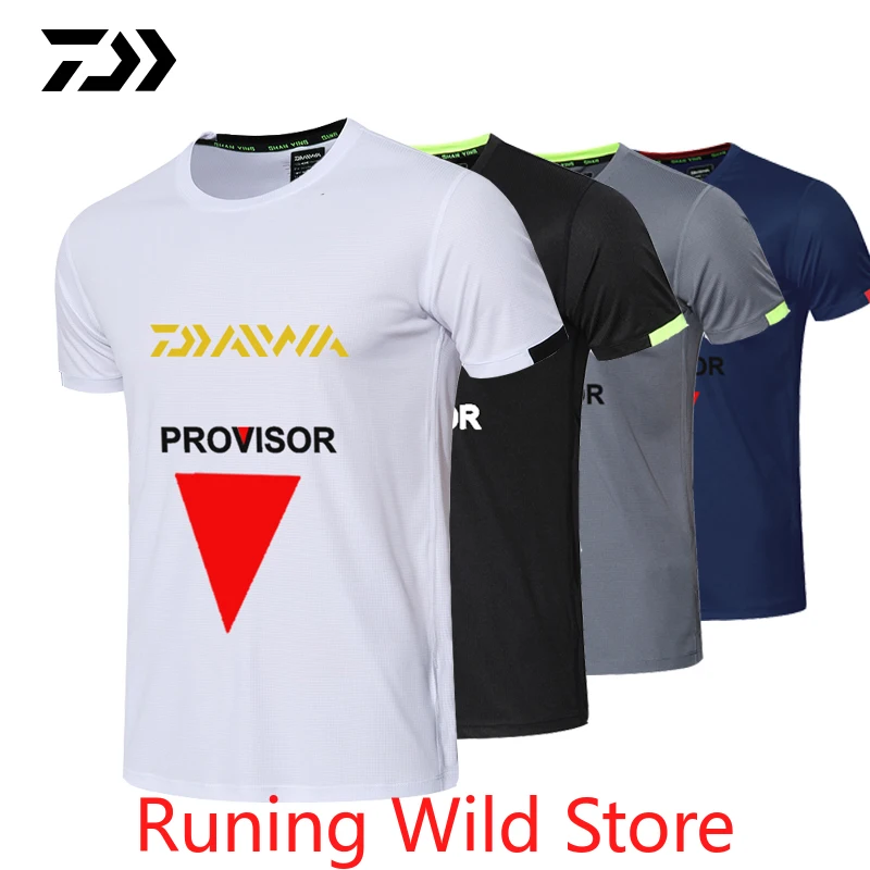

Summer Daiwa Clothes for Fishing Tshirt Men Outdoor Sports Anti-sweat Breathable Quick Dry Golf Running Clothing Fishing T-shirt