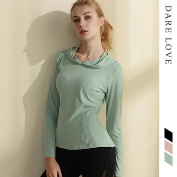 

Women's running Hoodie sports long sleeve breathable fast dry tights fitness suit outdoor Hoodiesuit