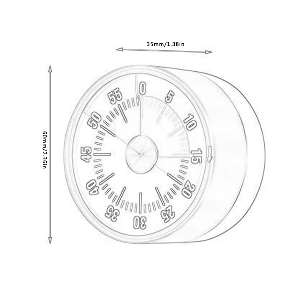 Timer visivo in acciaio inossidabile Timer meccanico rotondo Timer da cucina da 60 minuti con allarme forte Orologio magnetico Timer Gadget da cucina_voghion.com