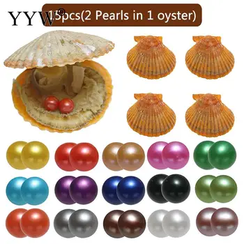 

7-8mm 15pcs/Bag Akoya Twins Wish Pearl Oyster Potato Cultured Sea Pearl Oyster Beads Mussel DIY Making Surprice Gift
