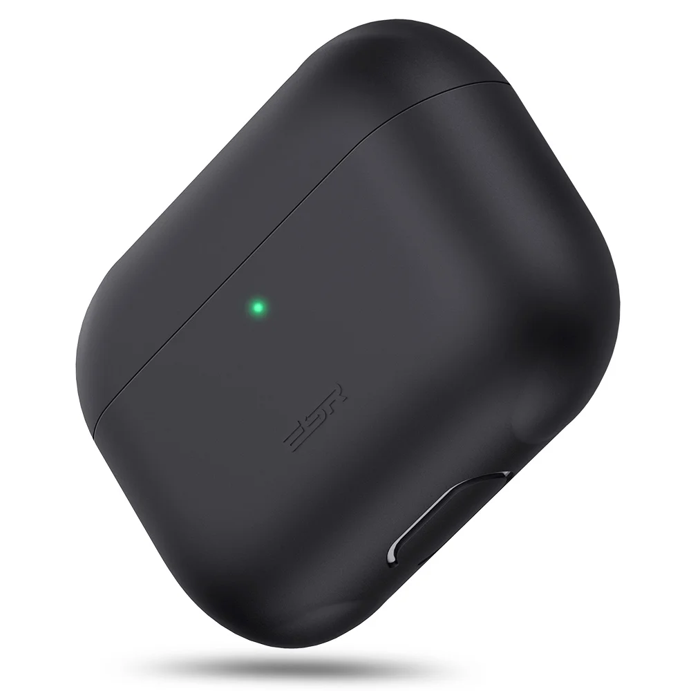 ESR Ультратонкий силиконовый чехол для Airpods Pro, защитный чехол для гарнитуры, видимый передний светодиодный чехол для наушников Apple, чехол для Airpod Pro - Цвет: Black