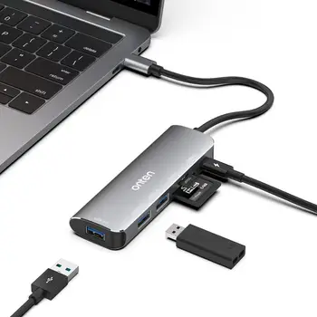 

China high quality factory price 6in 1 Type-C to USB3.0 Hub Support TF/SD card Expansion Dock USB-C to USB 3.0 PD