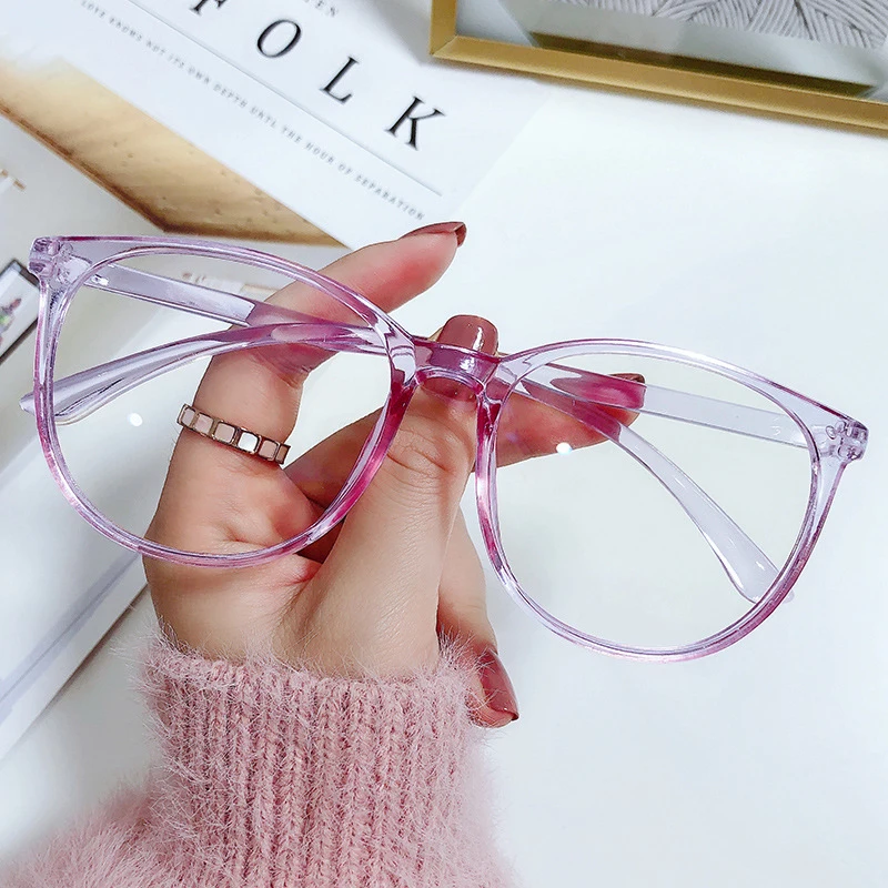 Transparent Computer Glasses Frame Women Men Anti Blue Light Round Eyewear Blocking Glasses Optical Spectacle Eyeglass anti blue light glasses Blue Light Blocking Glasses