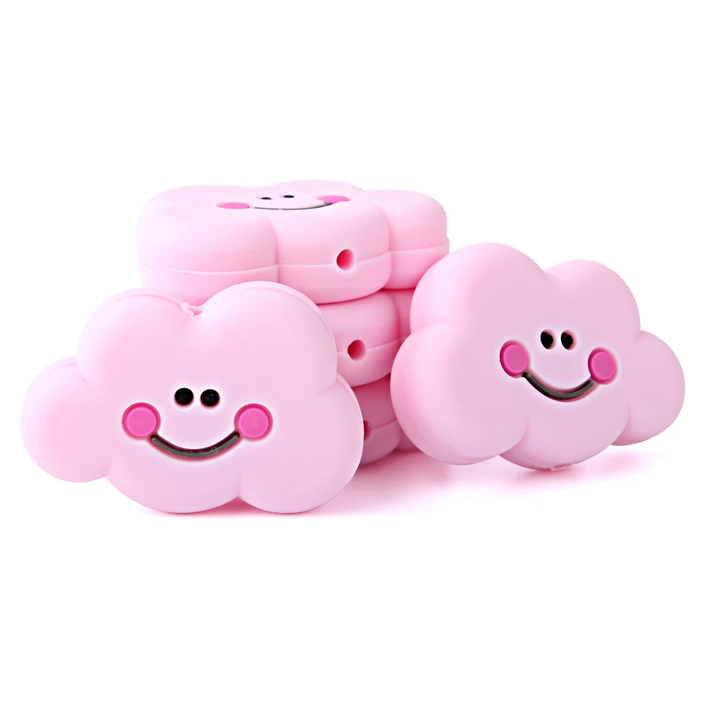 Pink-10pcs Keep& grow 10 шт. силиконовые бусины в виде облаков, Детские Прорезыватели, ожерелье, сделай сам, для изготовления животных, пищевого класса, без бисфенола, аксессуары для грызунов - Цвет: Pink-10pcs