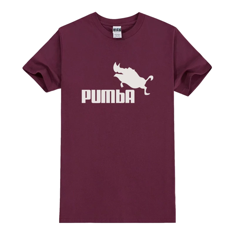 Funny Tee Cute T Shirts Homme Pumba Men Casual Short Sleeves Cotton Tops Cool Tshirt Summer Jersey Costume T-shirt | Мужская одежда