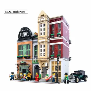 

Moc City Streetview Series The Brickstive Havana Cafe Bike Shop University Post Model Modular Building Blocks Bricks Toys Gifts