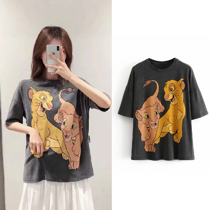 QQ0162 Tee Женская футболка, модная толстовка, толстовки с капюшоном «Король Лев», одежда, пуловер, уличная одежда с рисунком, осень, с капюшоном, большие размеры - Цвет: QQ0162 Tee