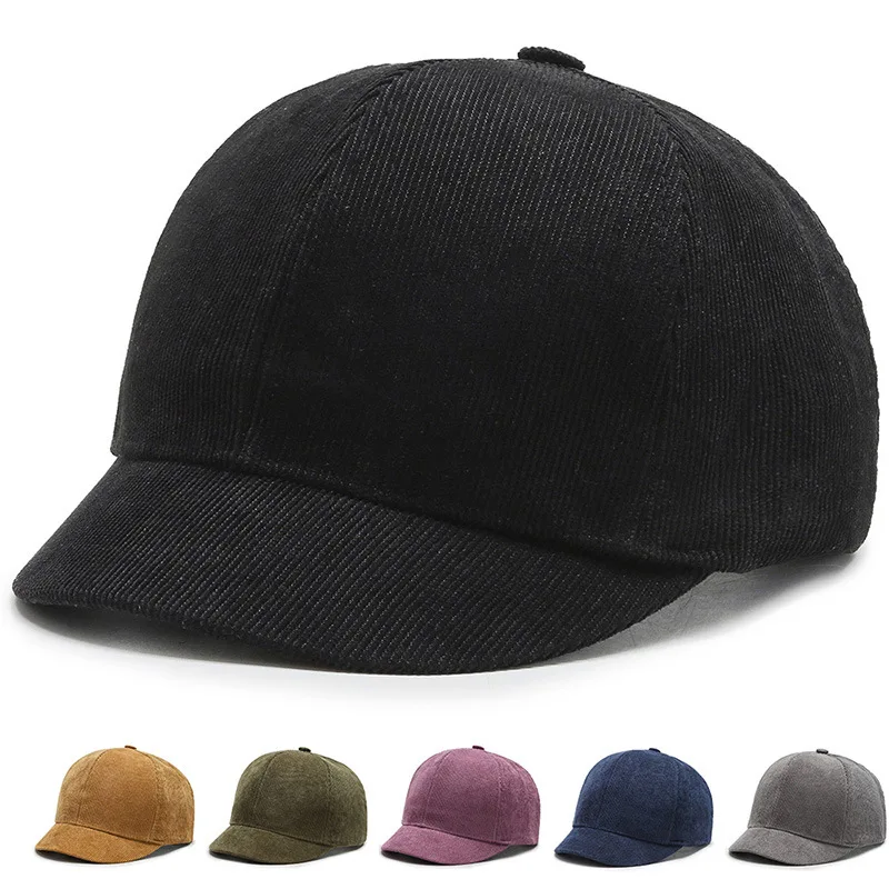 

2021 New Corduroy camp cap baseball cap sun dad hat men ladies trucker sunshade hip hop Harajuku winter short brim rebound caps