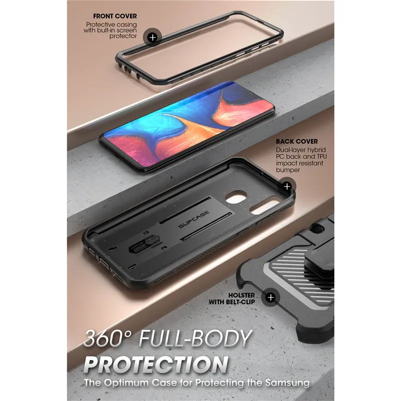 Tanie Do Samsung Galaxy A20 A30 Case SUPCASE UB Pro wytrzymały futerał na kaburę z wbudowanym ochraniaczem ekranu i podstawką