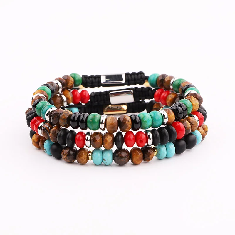 New Design Men Women Bracelet Cute Design 4mm Natural Stone Chakra Stone Energy Yoga Bracelet Men