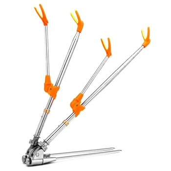 

Fishing Rod Holder Folding Stainless Steel Telescoping portable Double Rod Holder Ground Support Fish Pole Rack Accessory