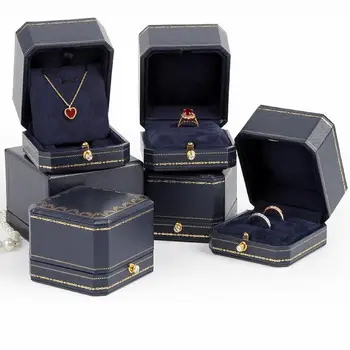 

New Wholesale jewelry packaging box in Composite materials for ring pendant necklace bracelet Jewelry Wedding ring box 5pcs