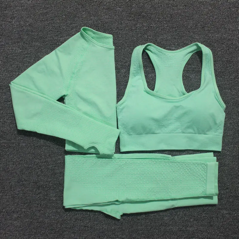 Set Vestito di Sport Yoga Donna Fitness Leggings Reggiseno Sportivo