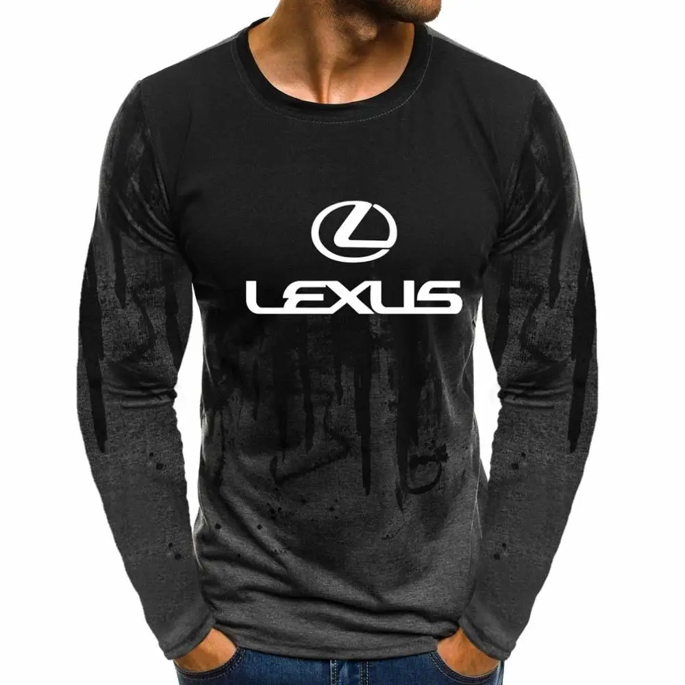 Градиентный пуловер с круглым вырезом, свитшоты, Lexus Motor, с логотипом автомобиля, с принтом, повседневные хлопковые мужские толстовки, хип-хоп, Harajuku, мужская одежда