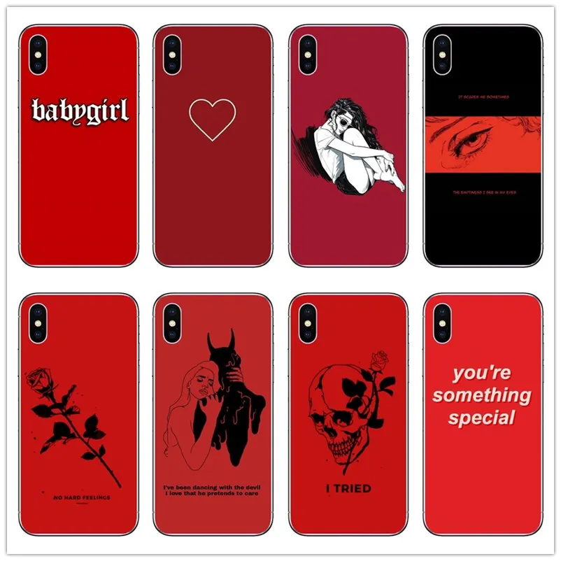 Горячие красные дудлы эстетика цитаты Coque для iPhone 11Pro Max чехол оболочка 8 7 6 6S 6Plus X XS