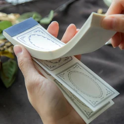 Journamm 50pcs Retro Flower Lace Series Retro Card Kraft Cards for Deco Stationery LOMO Cards Stationery Notepad Sticky Notes