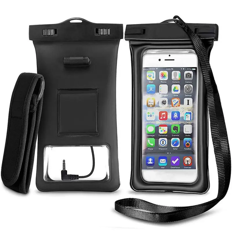 

TPU Waterproof Bag For 6.0 Inches Mobile Phone Inflatable Airbag Smartphone Protect Cover For Swim Diving Surfing Beach Use