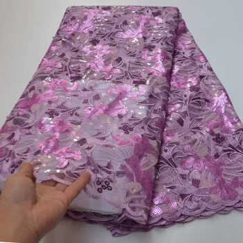 

2020 Latest French Nigerian Net Lace Fabrics High Quality With Beads African Lace Fabric Wedding Stones French Tulle Lace Fabric