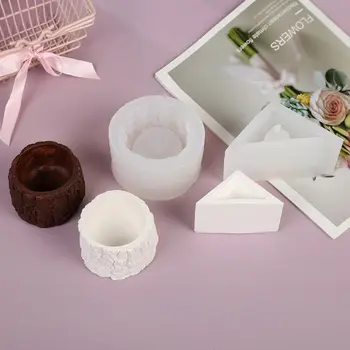 

Tree Stump Shape Flower Pot Molds Concrete Silicone Mold Plants Flower Pot Mould
