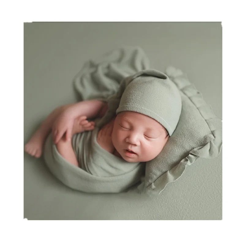 Реквизит для фотосъемки новорожденных обертывания+ шляпа+ Подушка Детские фотосессии реквизит для фотосъемки DIY детский альбом подарок