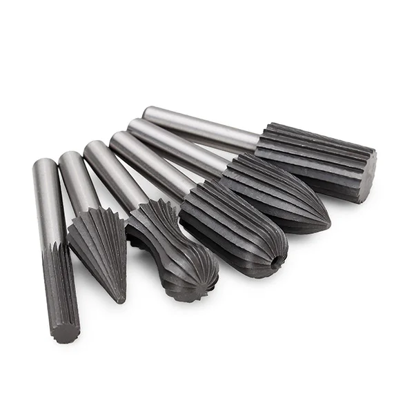  6pcs/set Bearing Steel Burr Milling Cutter 6mm Shank Dremel Rotary Tools Electric Grinding Metal Gr