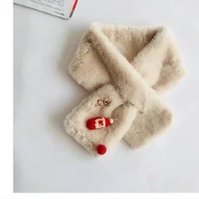 Детский шарф, плюшевый, супер мягкий, для мальчиков и девочек, для малышей, Рождественский, милый, для принцессы, на осень и зиму, ветрозащитный, детский нагрудник