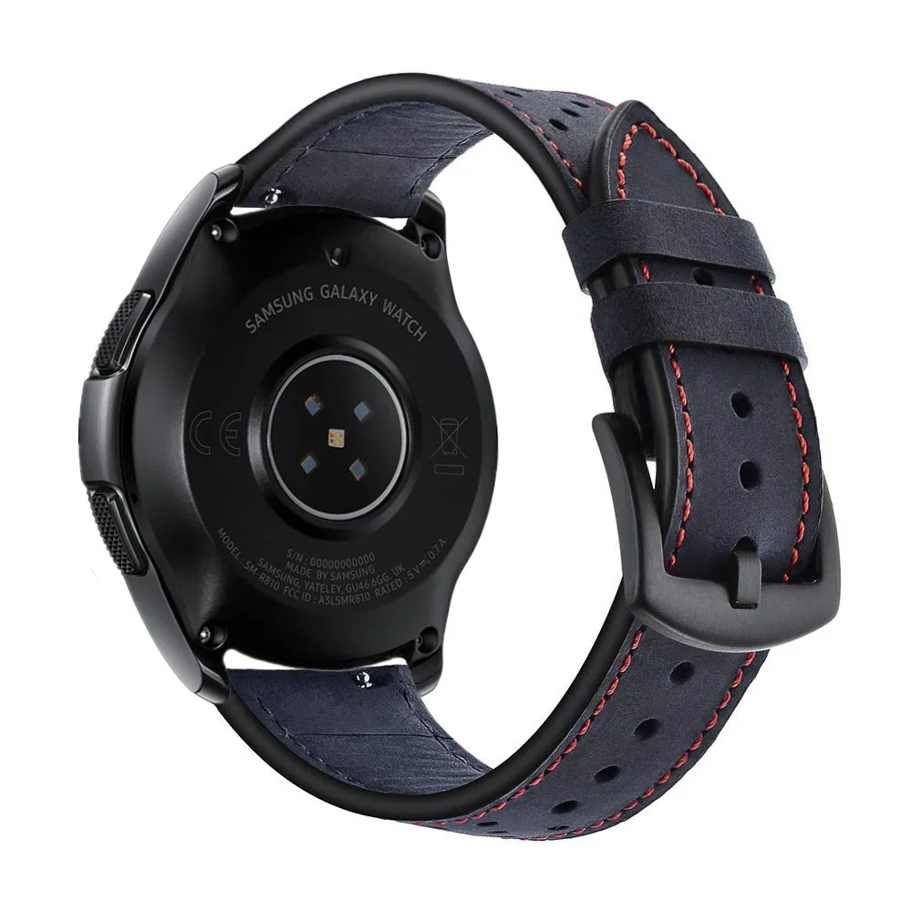 Ремешок из натуральной кожи для Amazfit GTR Bip samsung gear Sport S2/S3 Galaxy Active2 42/46 мм 20 мм 22 мм huawei Watch 2 GT ремешок для часов