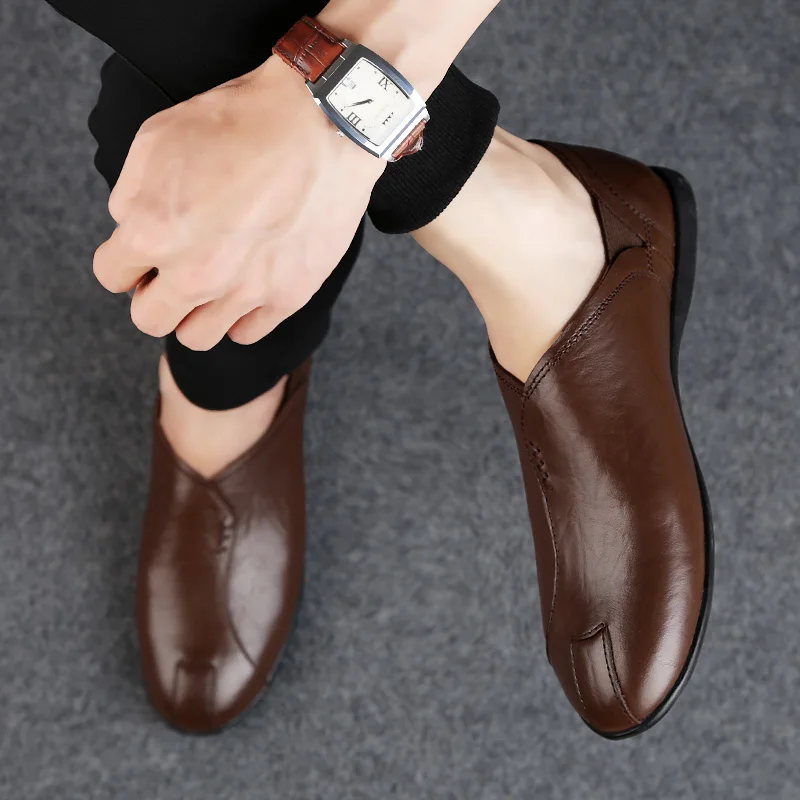 

men shoes sneakers loafers cow leather genuine luxury casual designer high quality driving black women brown famous slip on 2020