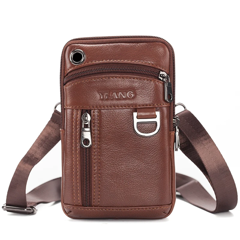 Style 1 Brown Маленькая дизайнерская поясная сумка из воловьей кожи, модные поясные сумки из воловьей кожи, чехол для сигарет 6,", сумка-мессенджер для телефона - Цвет: Style 1 Brown