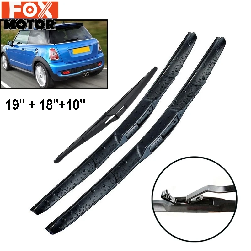XUKEY Front Rear Windshield Wiper Blades Kit Set Fit For Mini Cooper R56 Hatch Hatchback 2007 2008 2009 2010 2011 19&quot18&quot10" |