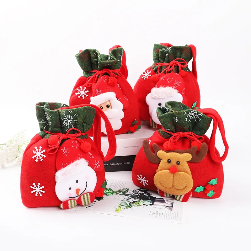 

Snailhouse Christmas Santa Candy Sweet Treat Bag Apple Bag Elk Bear Tote Bag Decorative Gift Bags For Adults Kids Brushed Sack