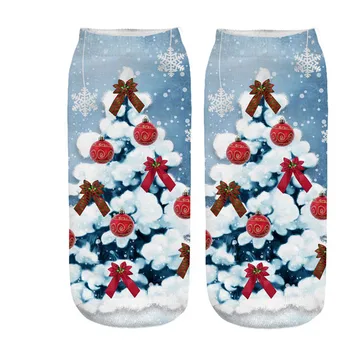 

Cute Cartoon Animal Christmas Red Socks Lovely Santa Claus Snowman Deer Bear Pattern Socks for Women Girls Thick Warm Socks O12