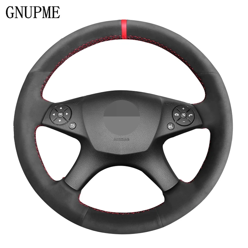Black Suede Leather Car Steering Wheel Cover for Mercedes Benz W204 C-Class 2007-2010 C280 C230 C180 C260 C200 C300 | Автомобили и
