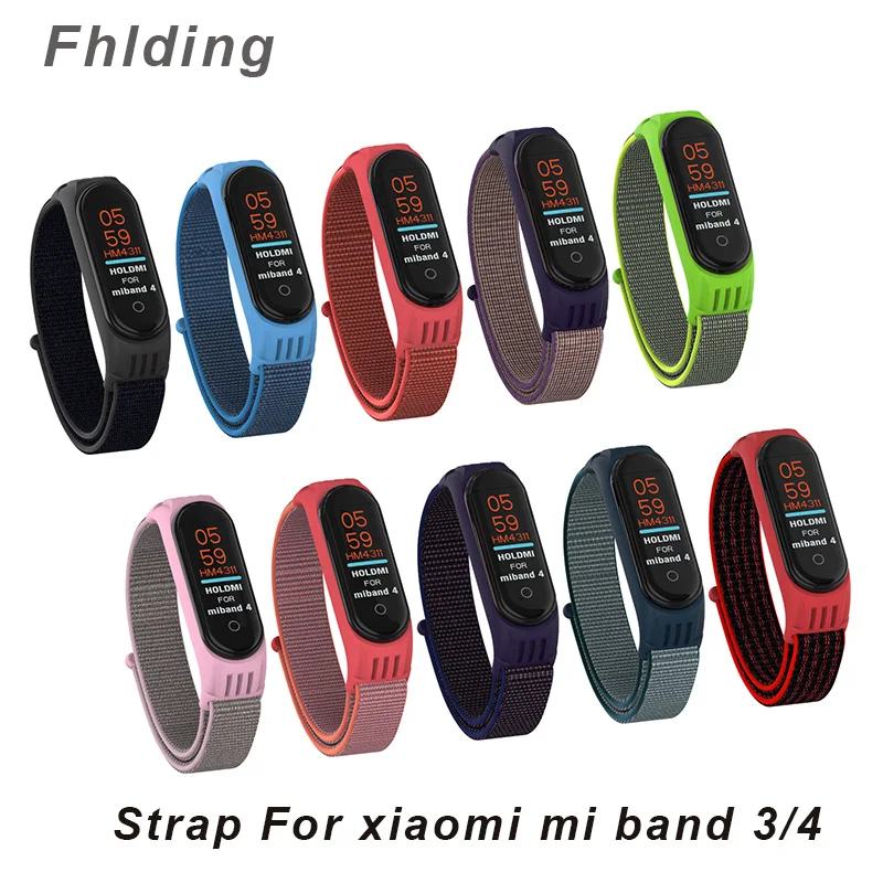 Сменный нейлоновый браслет с защитной пленкой для Xiaomi MiBand 4 спортивный