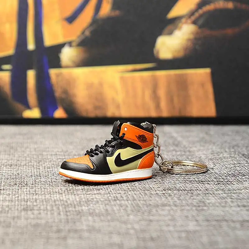 a single shoe w ring Дропшиппинг ПВХ брелок для обуви 1 3D мини-кроссовки "OW CHICAGO" Спортивная обувь Кроссовки брелки - Цвет: a single shoe w ring