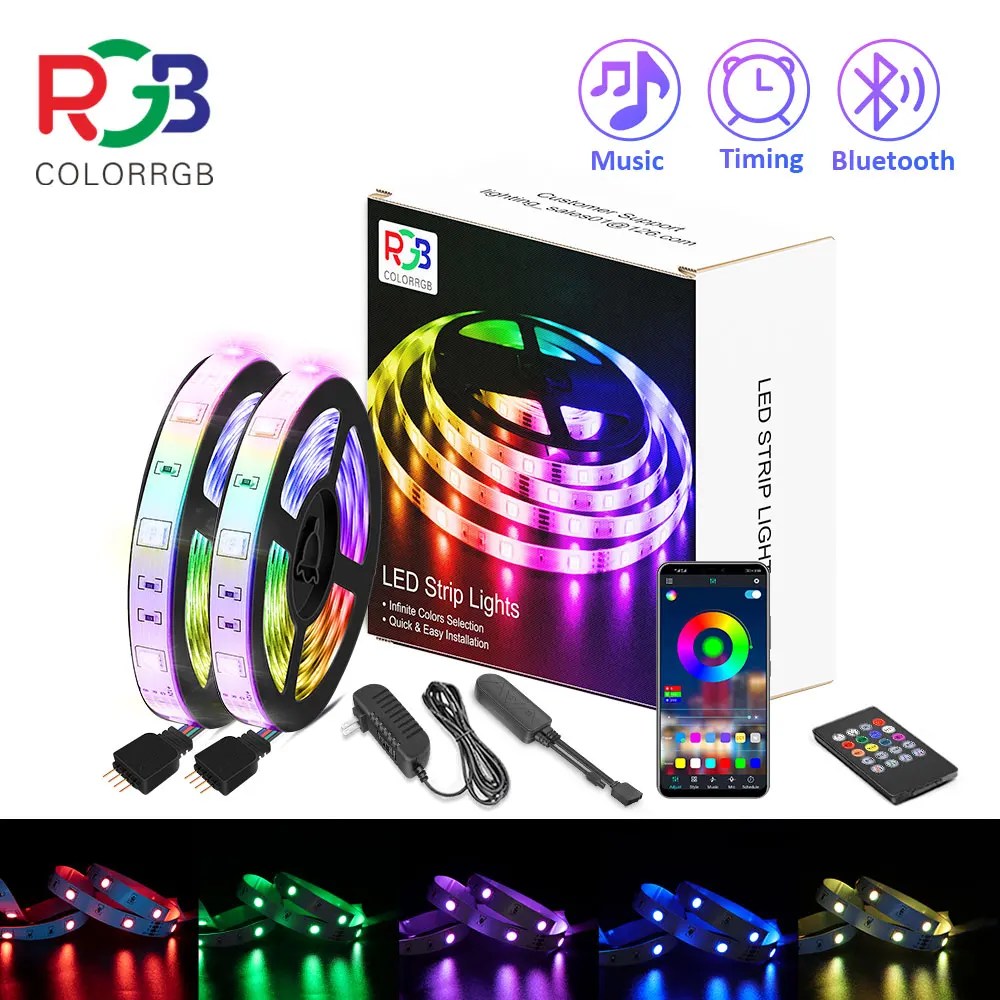 Светодиодная лента RGB 5050IP20 с поддержкой Bluetooth 5-30 м | Лампы и освещение